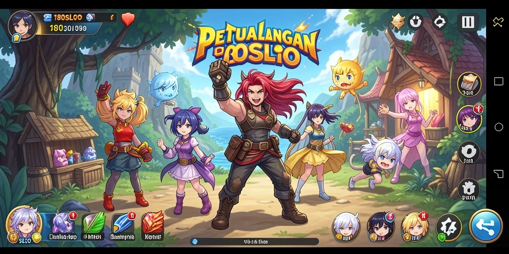 Tampilan gameplay 180SLOT yang memukau dengan karakter Anime.