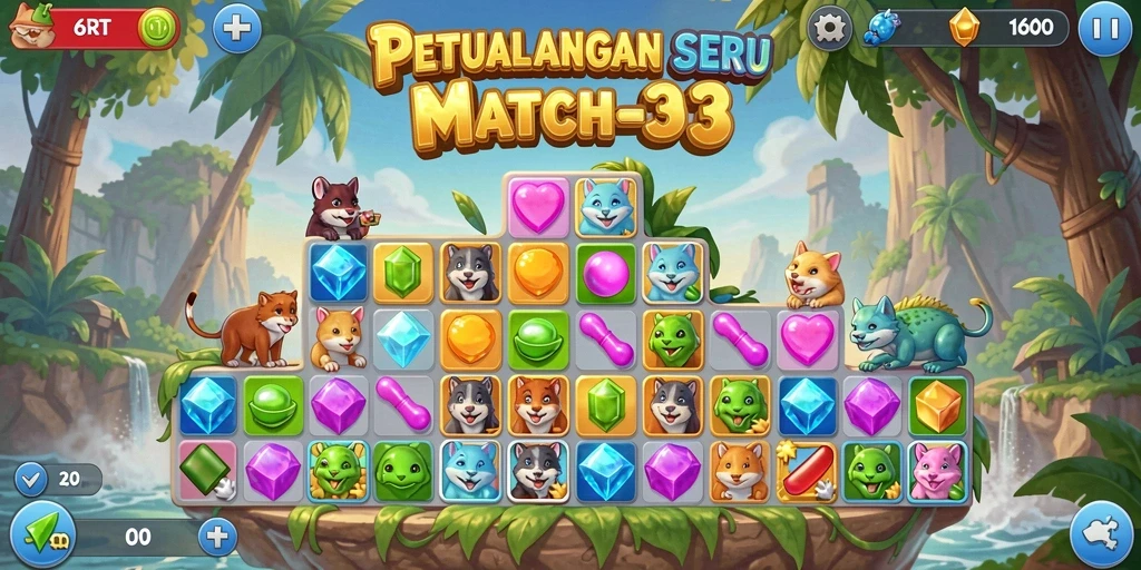 Gameplay menantang dalam 6RT yang penuh warna.
