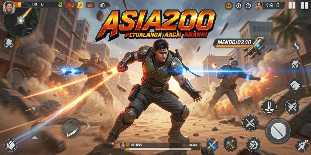 Tampilan dinamis gameplay menegangkan dalam ASIA200.