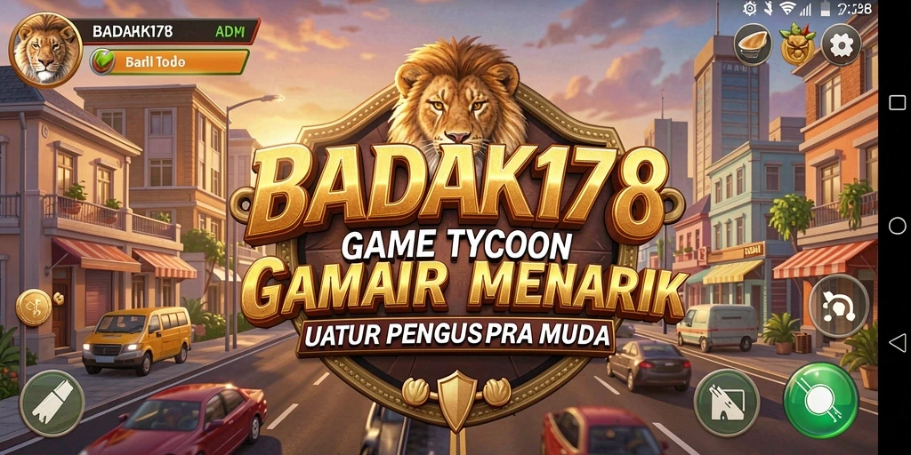 Screenshot utama menampilkan serunya gameplay Tycoon BADAK178.