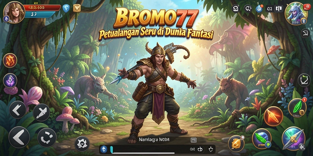 Screenshot gameplay BROMO77 menampilkan aksi petualangan seru.