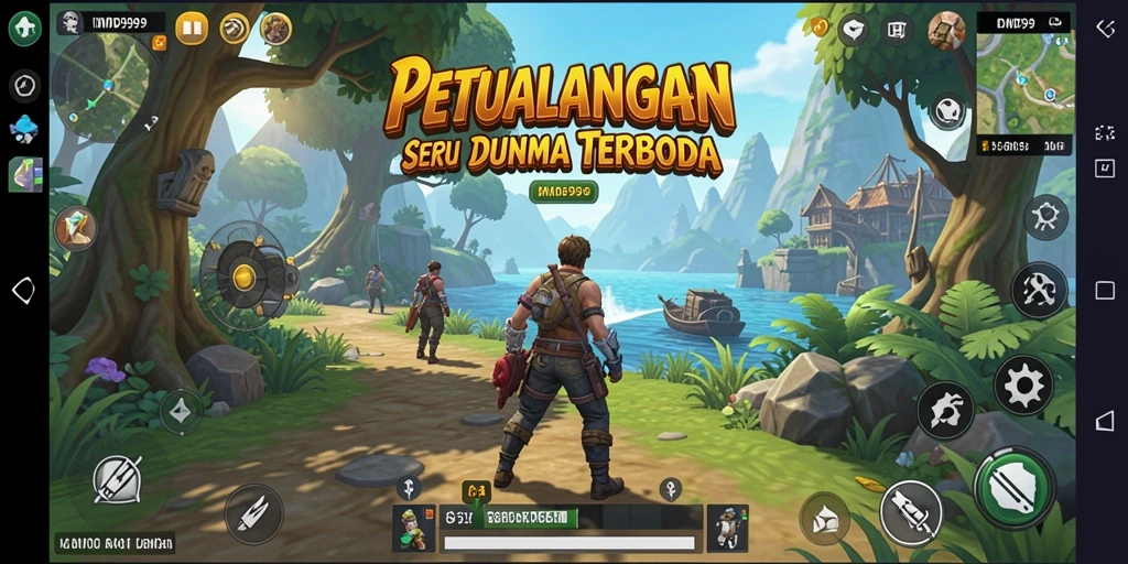 Tangkapan layar gameplay DMD999 yang menampilkan eksplorasi dunia yang menakjubkan.