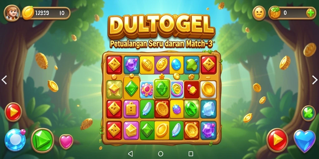 Tampilan gameplay seru DULTOGEL dengan kombinasi warna-warni.