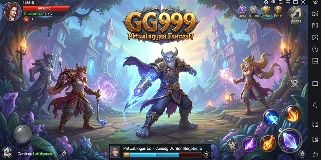 Tampilan gameplay yang menakjubkan di dunia fantasi GG999.