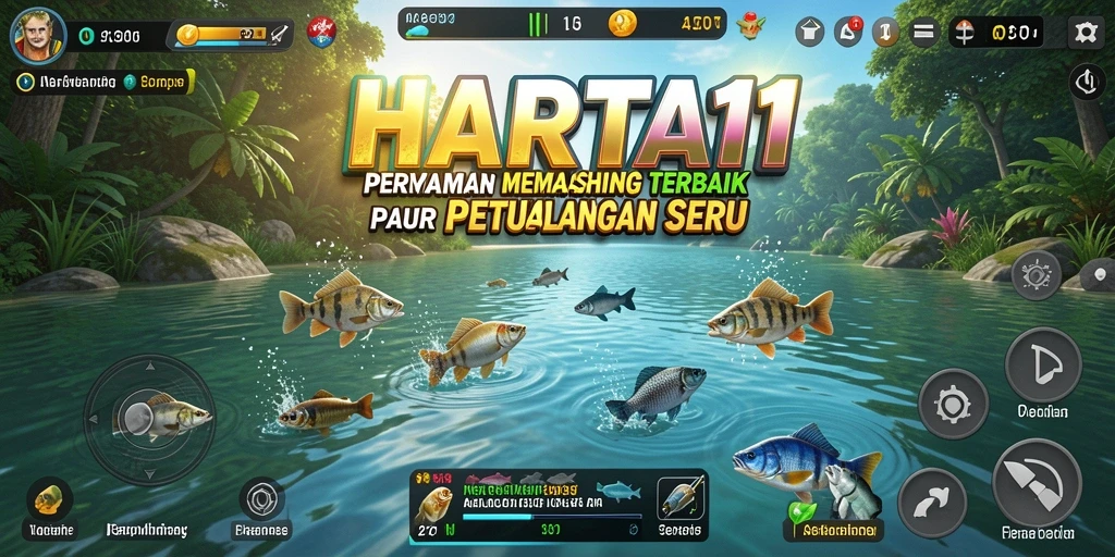 Tampilan menarik saat gameplay HARTA11 dengan aksi memancing seru.