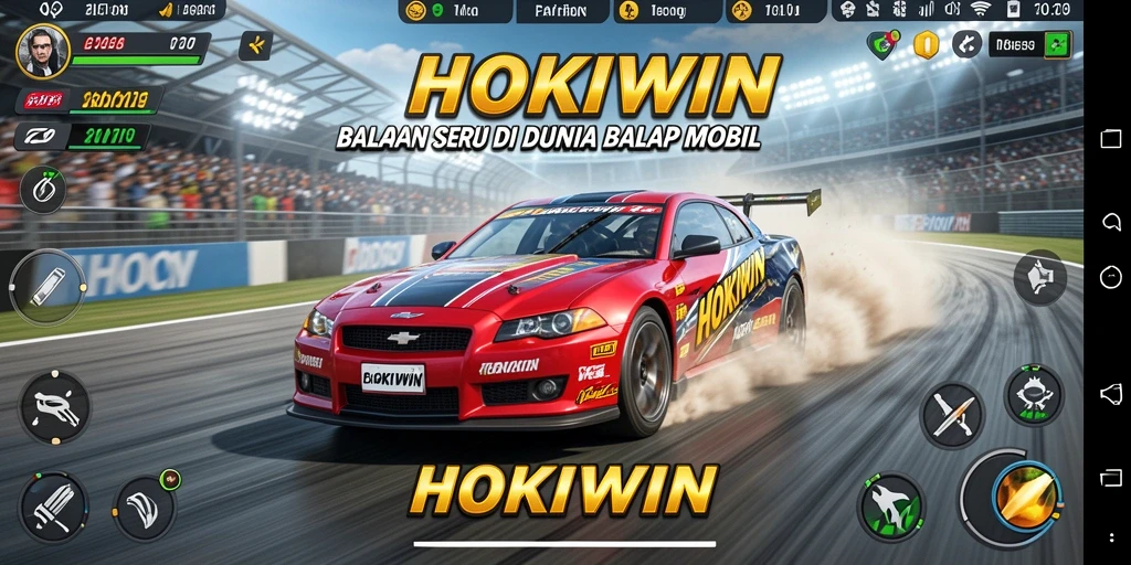 Gameplay seru HOKIWIN dengan aksi balapan yang mendebarkan.
