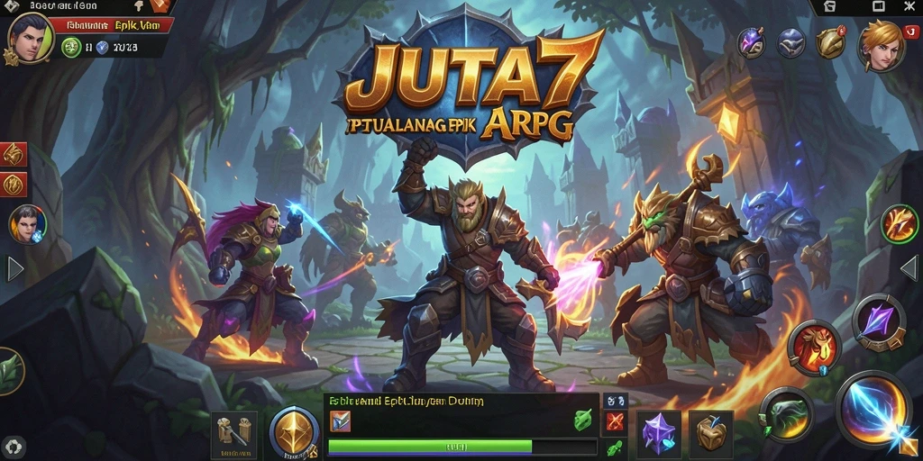 Tampilan gameplay epic JUTA7 di dunia ARPG.