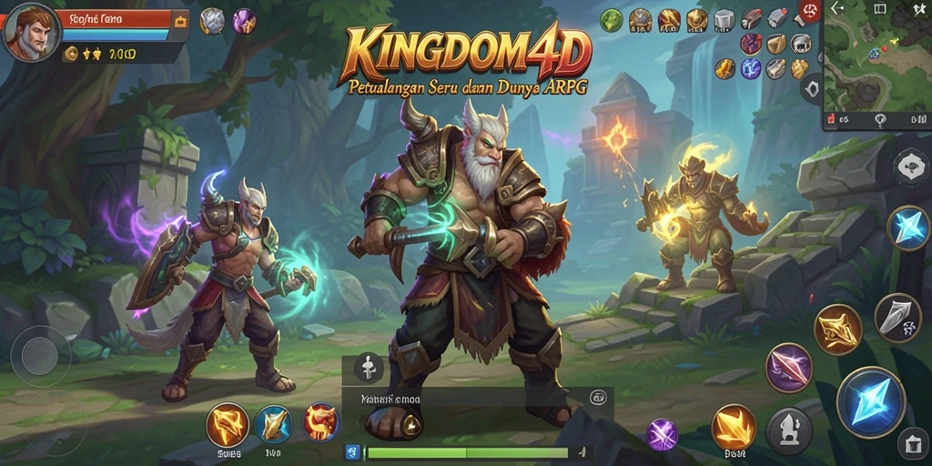 Tangkapan layar gameplay <strong>KINGDOM4D</strong> menampilkan aksi seru dalam dunia ARPG.