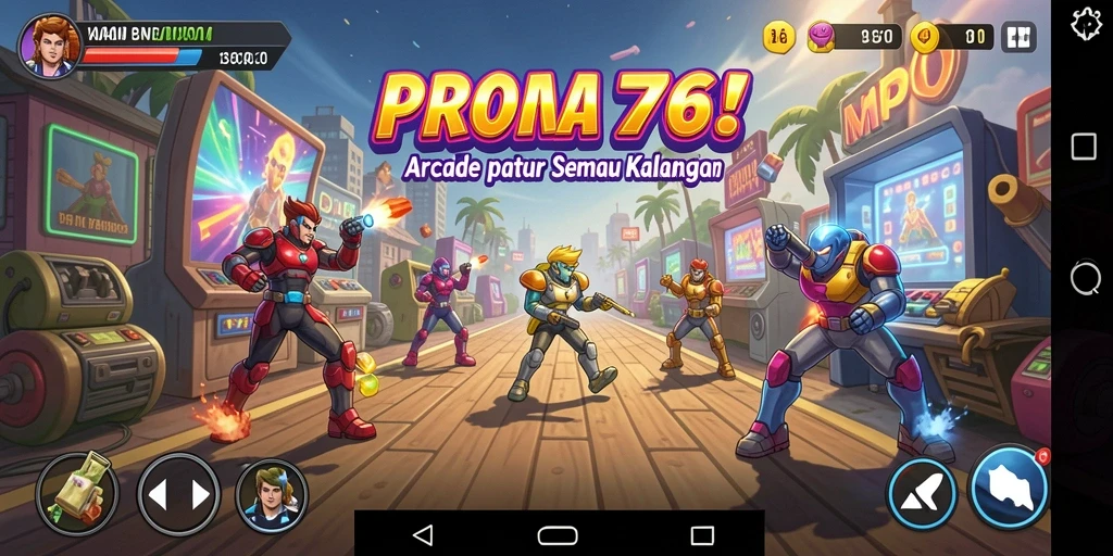 Tangkapan layar MPO76 menampilkan aksi seru dalam gameplay Arcade.