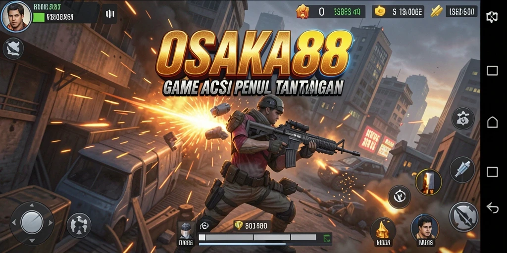 Screenshot gameplay Action OSAKA88 yang mendebarkan.