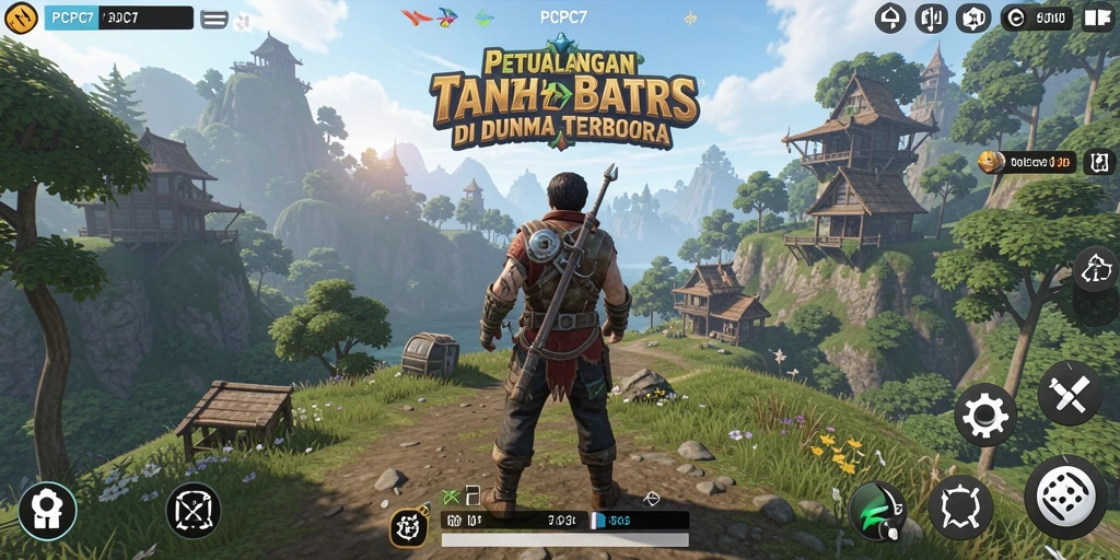 Tampilan gameplay PCPC7 yang menakjubkan di dunia terbuka.