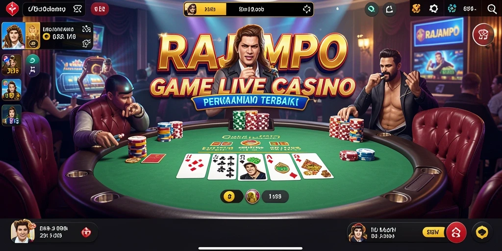 Tampilan gameplay Live Casino RAJAMPO yang mendebarkan dan interaktif.