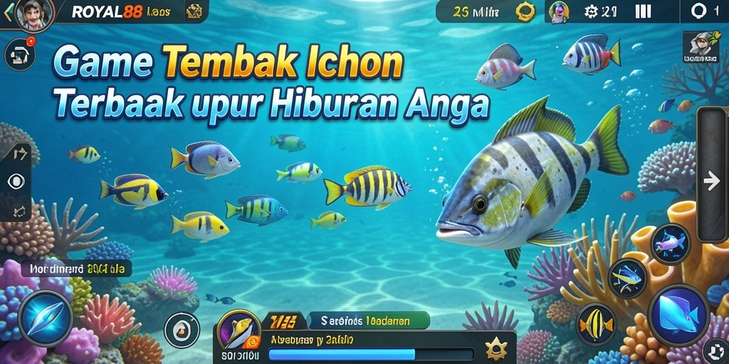 Tampilan gameplay seru di ROYAL88 dengan aksi tembak ikan.