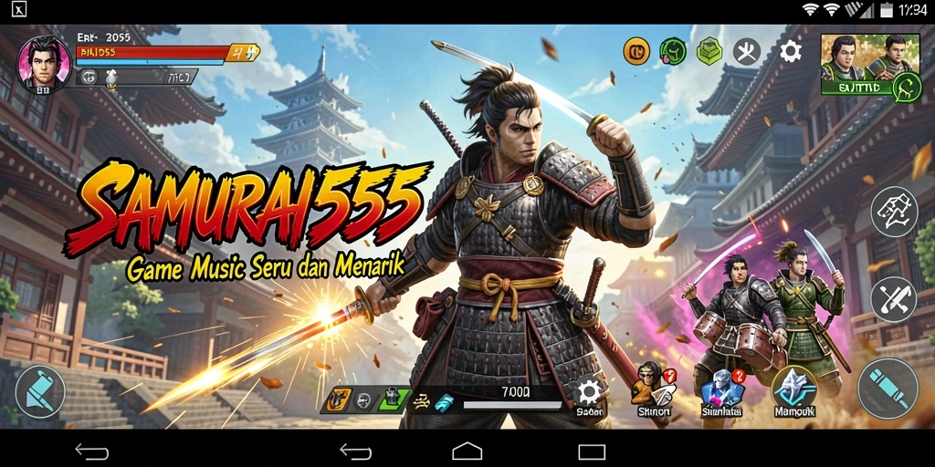 Screenshot gameplay SAMURAI555 menampilkan pemain saat merasakan alunan musik.