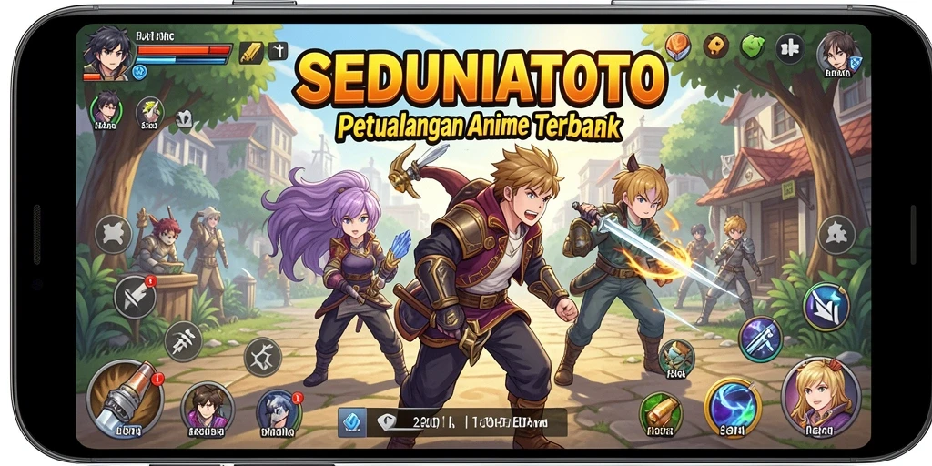 Tampilan gameplay SEDUNIATOTO yang penuh aksi dan karakter menarik.
