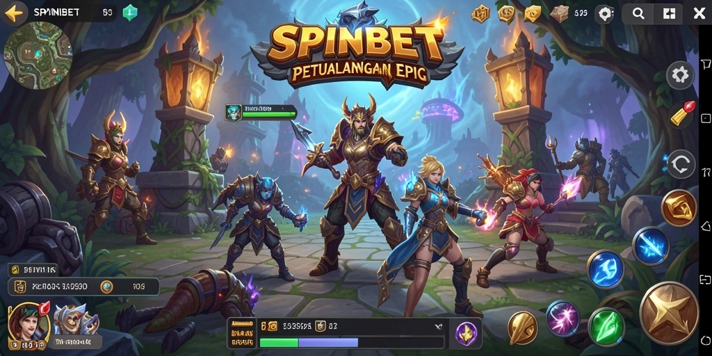 Tangkapan layar SPINBET menampilkan aksi pertempuran karakter RPG yang menegangkan.