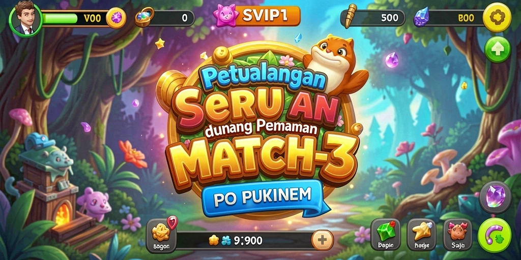 Tangkapan layar gameplay SVIP1 yang menampilkan serunya mencocokkan item.