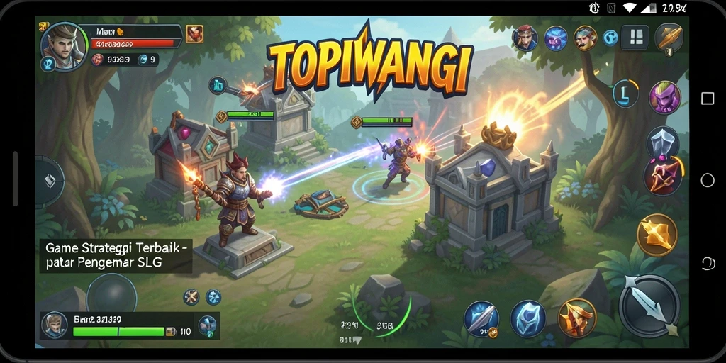 Screenshot gameplay TOPIWANGI menunjukkan aksi strategi yang dinamis.