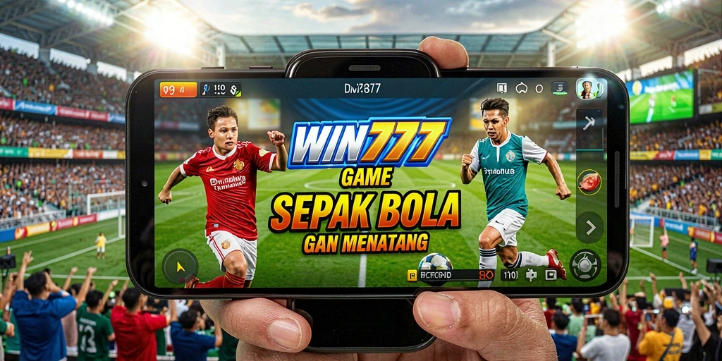 Tangkapan layar game WIN777 menampilkan pertandingan sepak bola yang mendebarkan.