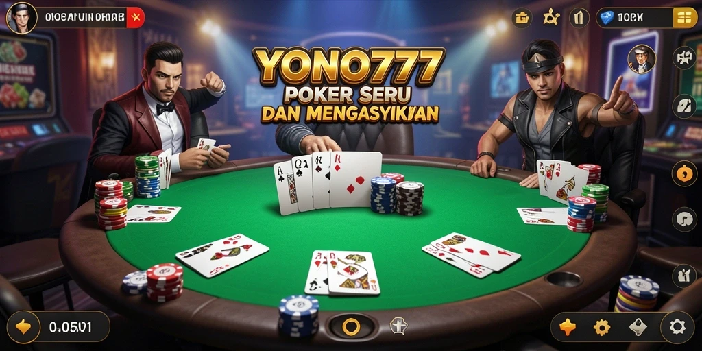 Tampilan seru dari gameplay Poker di YONO777.