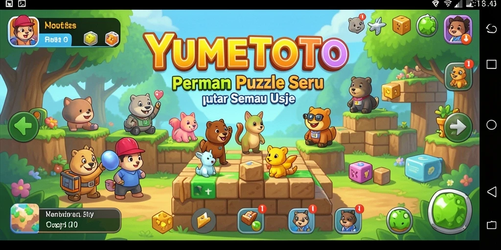 Tampilan gameplay YUMETOTO dengan tantangan Puzzle yang menarik.