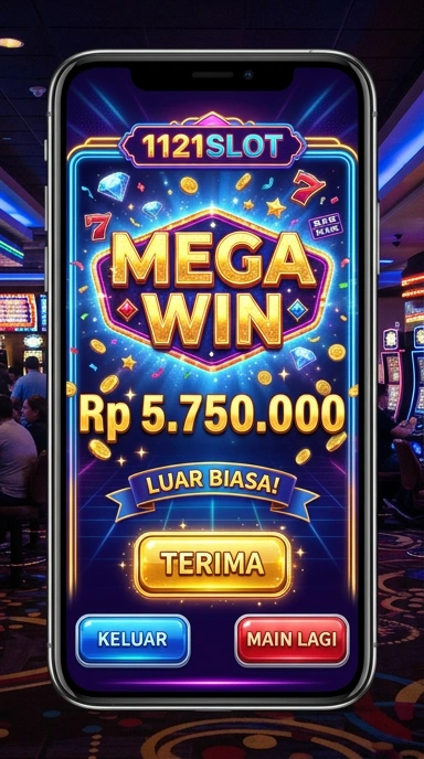 Tampilan aplikasi 1121slot yang mudah digunakan.